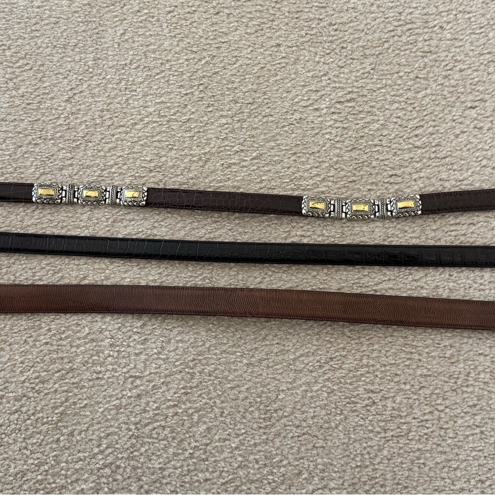 Set of Three Brighton Belts with Embellishments Size Small(28)